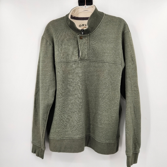 Orvis Other - Orvis Quarter Zip Signature Sweatshirt Mens Size XL Button Green Long Sleeve